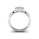 Gabriano Libera tektaş yüzük; GIA-HRD sertifikalı yuvarlak pırlanta ve beyaz altın montürün yandan görünüşü